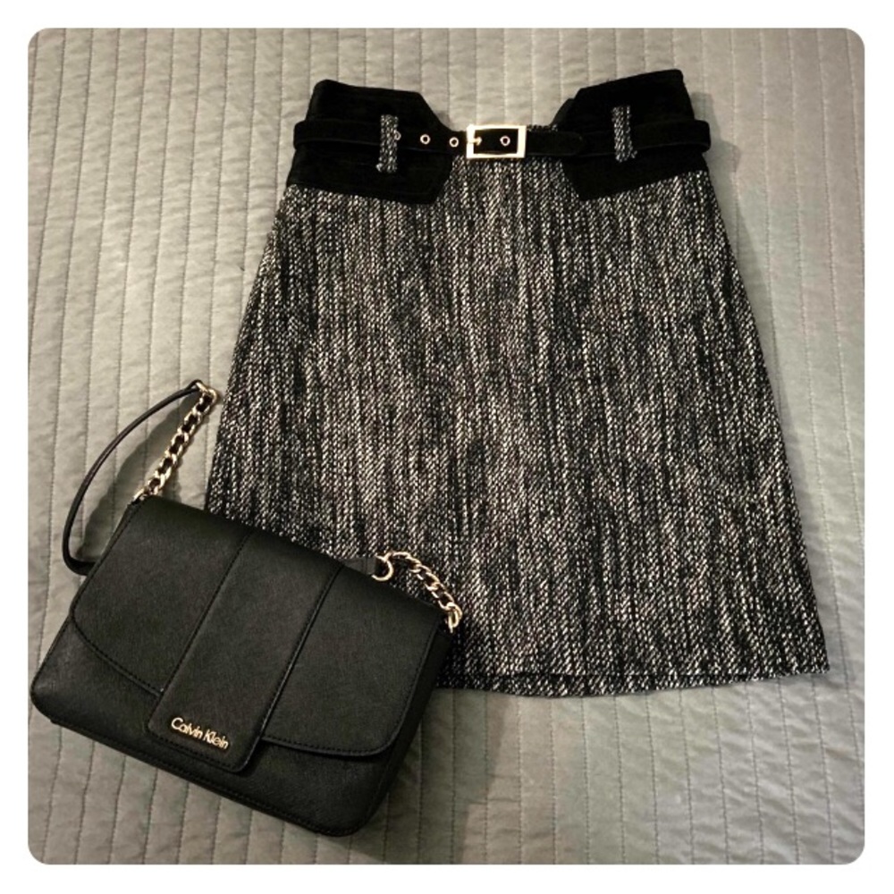 Milly Suede Belted Skirt